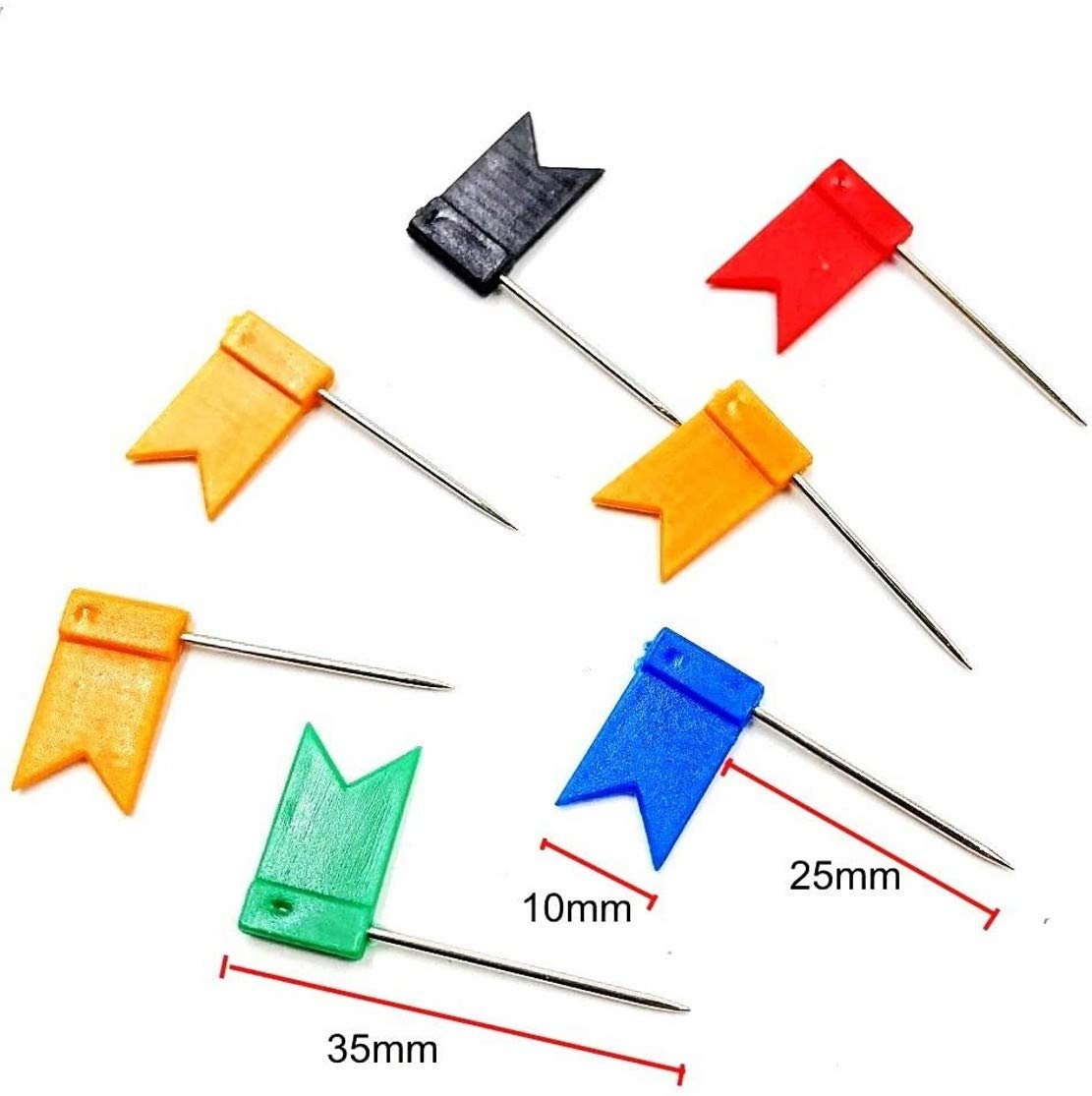 Image secondaire de JZK 100 x Punaises Carte à tête Drapeau bannière, épingles Tableau d'affichage Multicolores avec boîte, Punaise à Dessin liège