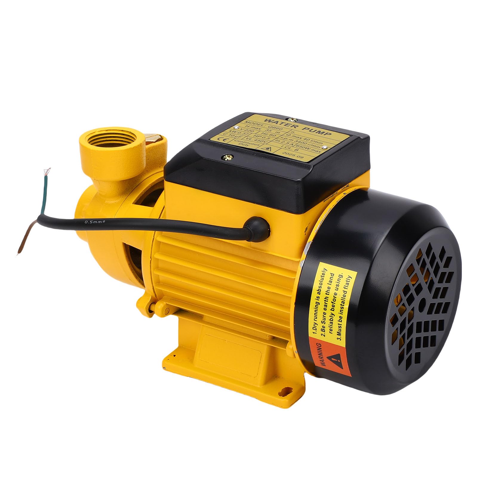 SEAFRONT Pompa Centrifuga Acqua 650W, Portata 40L/min, Prevalenza 35m per | Ingresso e Uscita NPT da 1 Pollice, Struttura in Ghisa e Lega di Alluminio, Doppio Cuscinetto a Sfere per Funzionamento