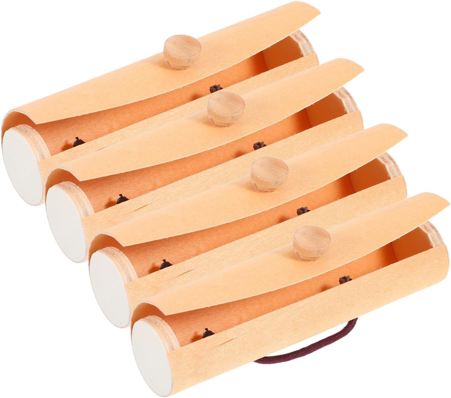 Didiseaon 4pcs Wooden Lipstick Holder Box Artistic Scroll Type Cosmetic Storage Case for Lipstick Packaging Rustic present Organizer for Women for Birthdays and Holidays