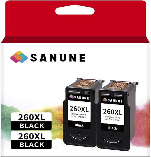 Maximize Your Experience Compatible Ink Cartridge Replacement for Canon 260 260XL Black Ink Cartridges for Canon PIXMA TS6420 TS6420a TS5320 TR7020 TR7020a Printer (Black, 2-Pack)
