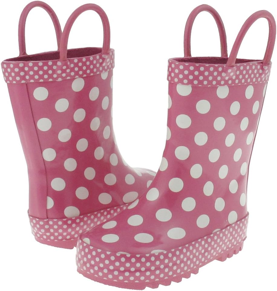 Capelli New York Shiny Large Dots Printed Rubber Rain Boot