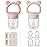 2 Pack Silicone Baby Fruit Feeder with Mini Freezer Tray, Breastmilk Popsicle Molds for Baby Teething Relief, Fresh Food Feeder for Safe Infant Self Feeding, Extra Food Pouches - Pink