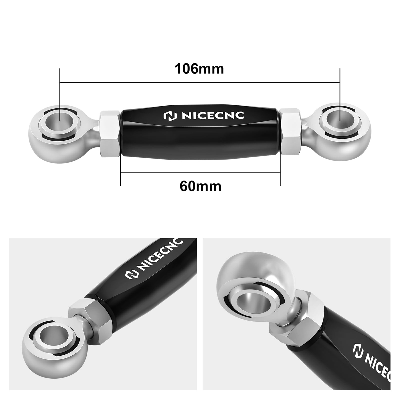 NICECNC Motorrad Motorhalterungsbügel Motorstabilisator Verbindung Compatible with Harley-Davidson CVO Road Glide Limited FLTRKSE2022-2023, Ersatz für 16219-09, Aluminium, Schwarz, Siehe