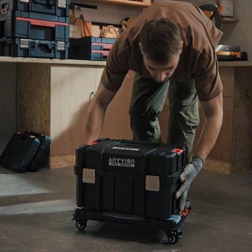 Miniatura 3 de Anyyion Caja de herramientas, organizador portátil de almacenamiento multifunción de 3 niveles, apilable.