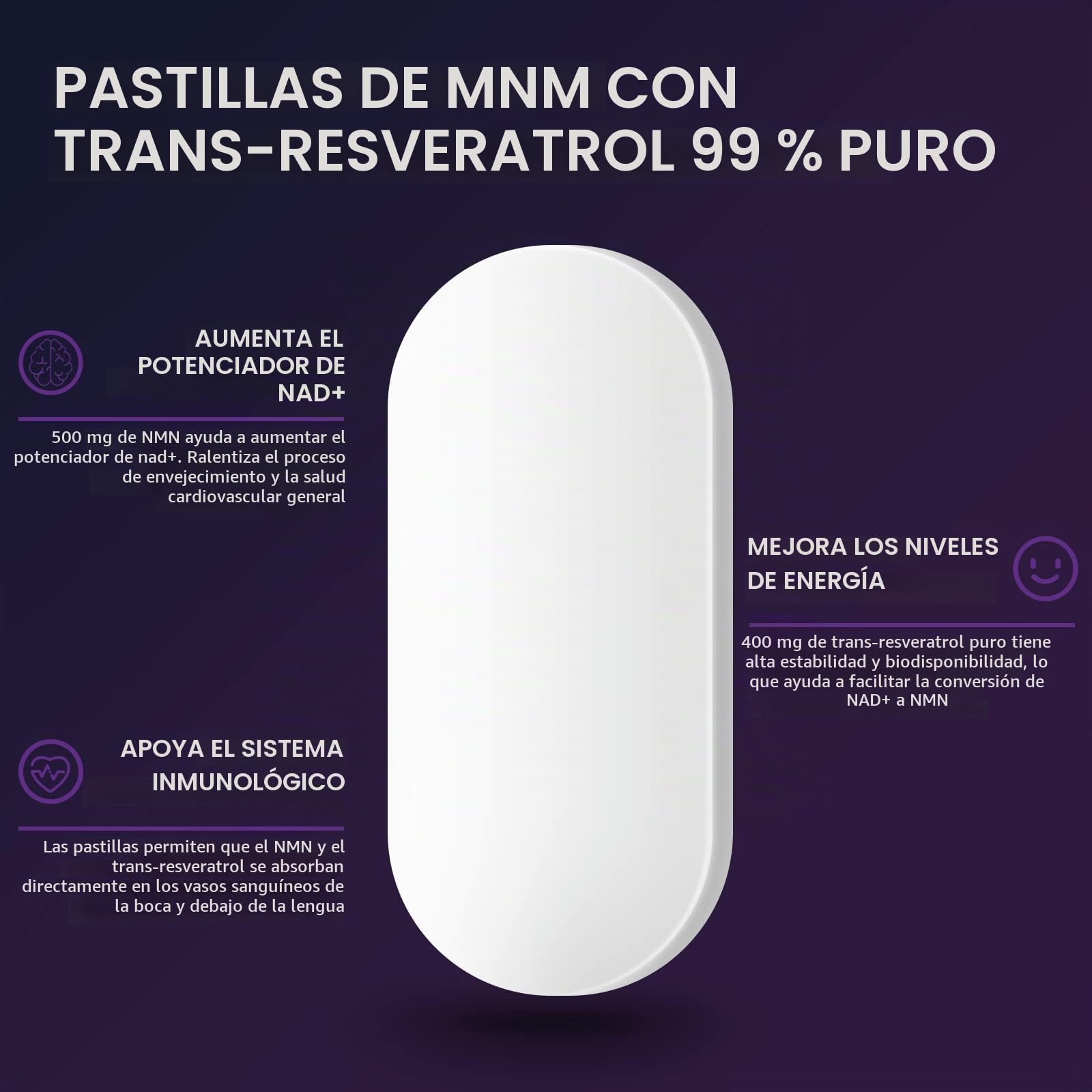 Sublingual Pastillas + 99% Trans-Resveratrol 900mg | 120 Pastillas de Acción Rápida Mejoradas con Pimienta Negra para Máxima Absorción | 950mg por Pastilla (120 unidad (Paquete de 4))