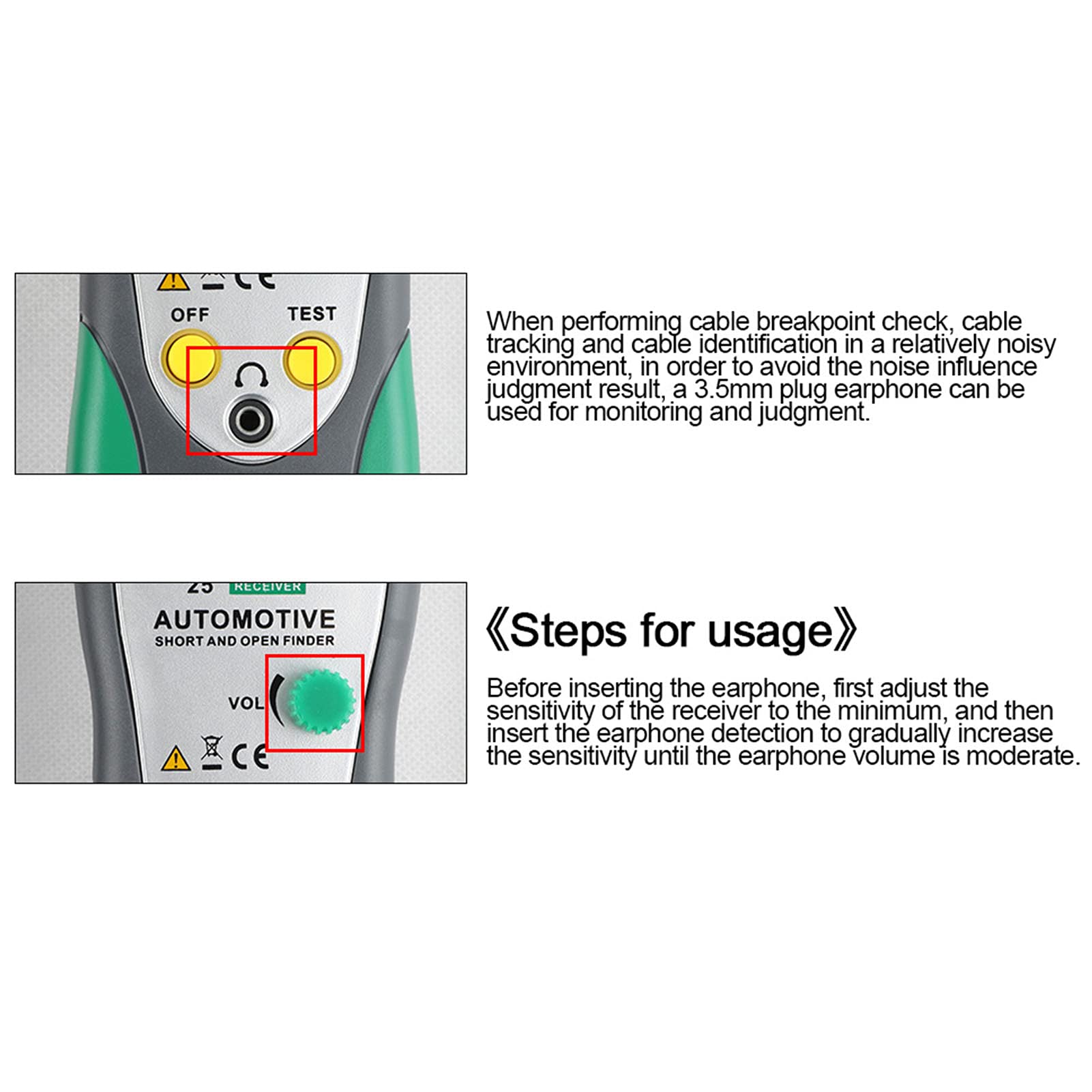Rosvola Tester per Circuiti Automobilistici DY25, Tracciacavi Durevole per Rilevamento di Cortocircuiti e Circuiti Aperti in Auto e Camion, Corpo in Plastica, 2 unità