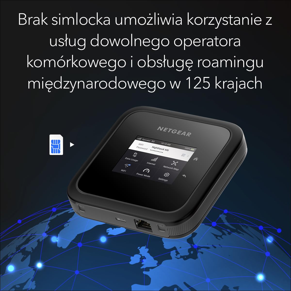 NETGEAR Nighthawk M6 5G Router mobilny WiFi 6 (MR6150) – szybkie i bezpieczne połączenie do 2,5 Gb/s – udostępnia internet dla 32 urządzeń – odblokowany, obsługuje roaming międzynarodowy