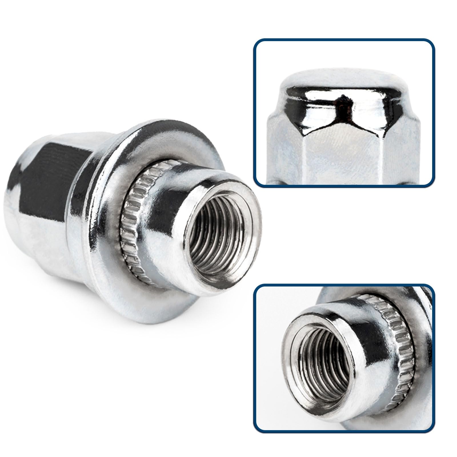 GAsuppply 20 x Dadi ruota I M12x1,5x37mm con sede piatta e rondella I Compatibili con 4Runner, Camry, Highlander, Prius, Sienna, Lexus CT200h, HS250h e GS450h