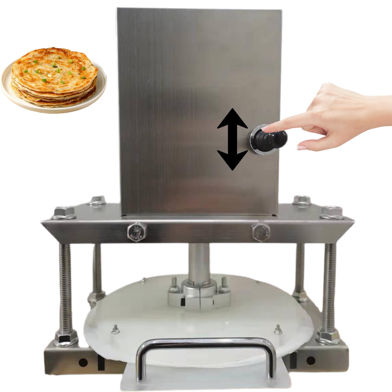 Sjyclaviger Commercial Dough Sheet Presses, Machine Commercial Tortilla Presses, 22cm Manual Pizza Dough Pastry Press Machine, For Pies, Tortillas, Pastries