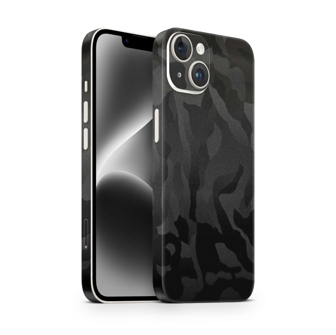TF Skins Skin adatta per iPhone 14 Plus Skin/pellicola protettiva per la parte posteriore, con protezione per fotocamera dai graffi (Shadow Black