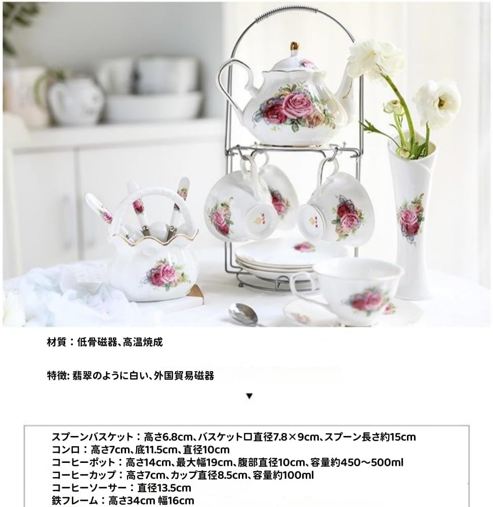 リチャードジノリ アンティックローズ ティーセット フルセット トリオ 