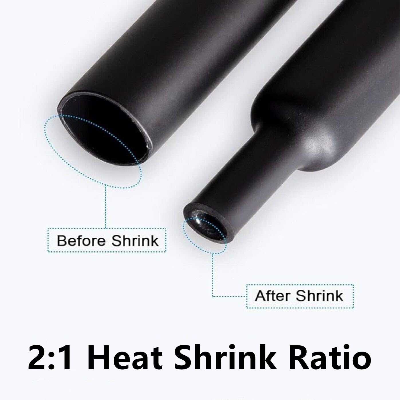 Unifizz 328pcs Heat Shrink Tubing Kit Shrinkage Ratio 2:1 Heat Shrink Tube for Repair Electrical Cable Wire Wrap Sleeve - Image 3