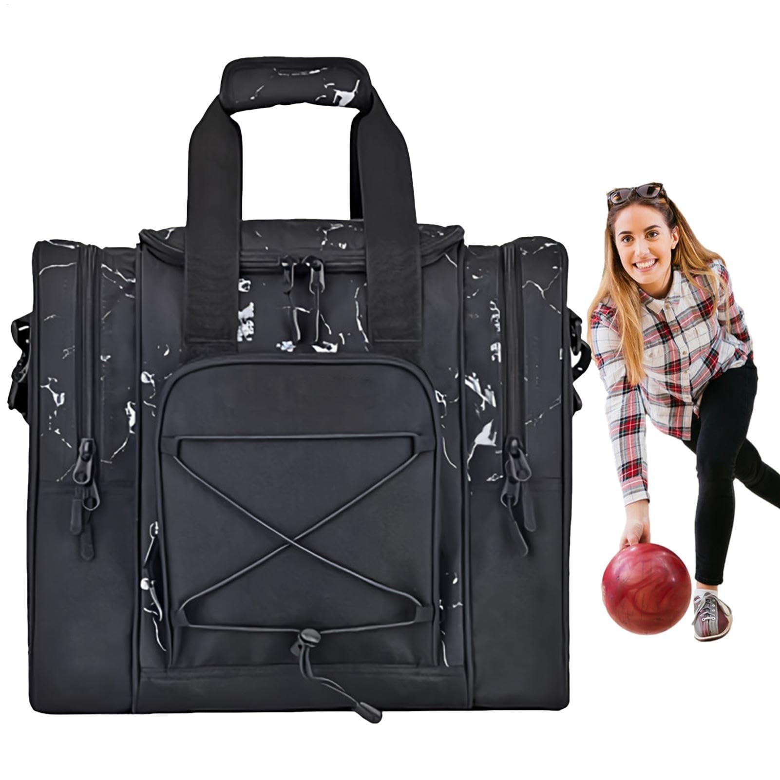 Sacs De Bowling 1 Boule, Sac Fourre-Tout 1 Boule – Ceinture Réglable, Chaussures De Serviette Multifonctions Rembourrées, Sac De Boule De Bowling pour Homme Et Femme
