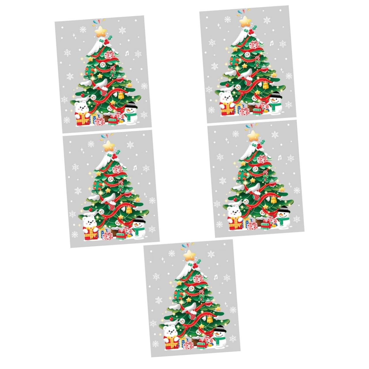 PRETYZOOM 5 Blätter Weihnachtsbaumaufkleber Winterfenster Aufkleber für die Weihnachtsvitrine weihnachts wanddeko weihnachtswanddeko schmücken Cartoon-Wandaufkleber Wandtattoo