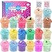 20 Fluffy Slime Kit,Compreso melma soffice, anguria rossa, gelato bianco, caffè blu, super morbido e non appiccicoso, giocattoli di incenso a decompressione per ragazze e ragazzi