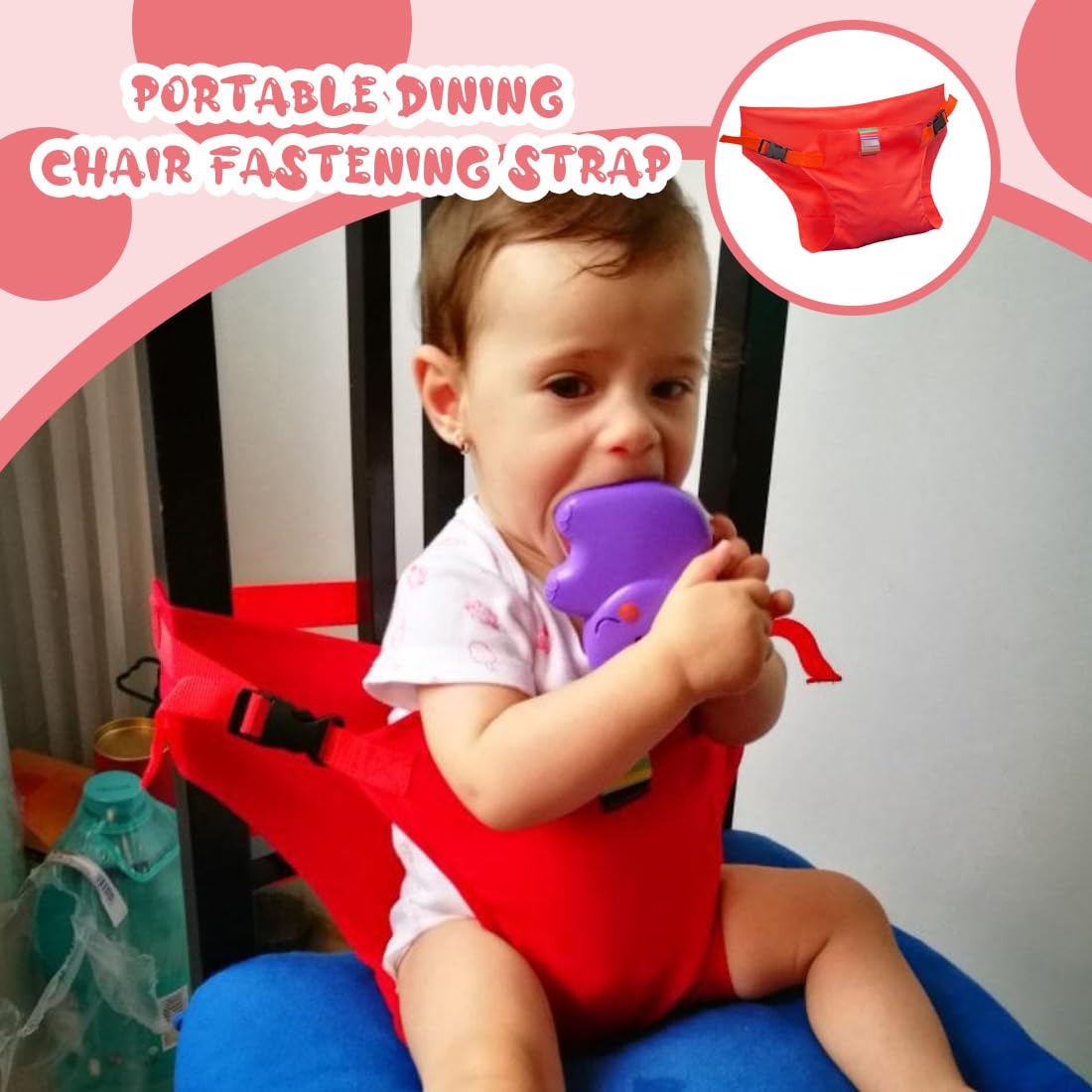 Cinturino di Sicurezza Universale per seggiolone pappa, Cinturino per seggiolone pappa, Cinturino di sdraietta neonati, Cinghia per Seggiolone e Passeggino, Morbido e Confortevole