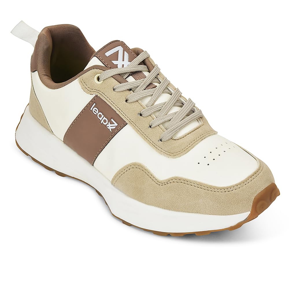Liberty Leap7x FRONX-2E Men's Casual Lacing Sneakers, Beige and Blue | Suitable for Walking Travel, College, Office | Comfortable Lace-Up Casual Shoes | Lightweight Stylish Fashion Footwear for Men-picture-21