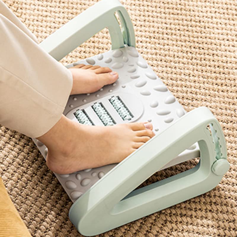 Blanketswarm Podnóżek Pod Biurkiem, Ergonomiczny Podnóżek z Rolkami Masującymi, Przenośny Podnóżek, Wygodny Podnóżek Pod Biurkiem, Kompaktowy Podnóżek z Tworzywa Sztucznego do(Zielony)