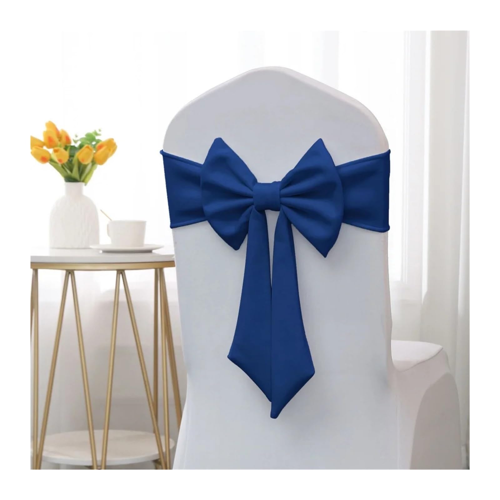 YGSGJSP Chair Sashes Chair Back Sashes Stretchy Stretch Ribbon Elastic Band For Wedding Party Hotel for Wedding(Blue)