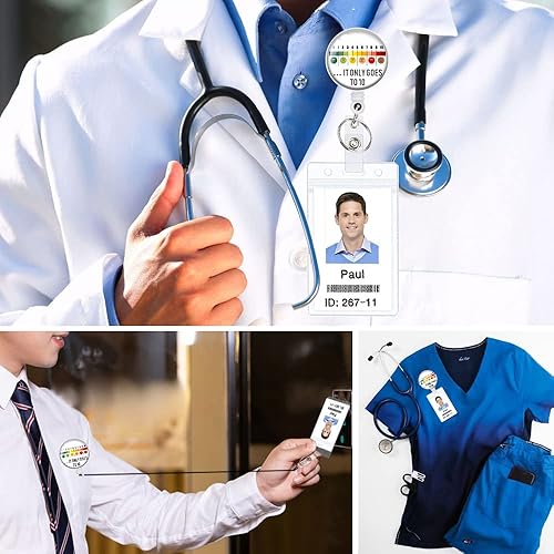 Miniatura 3 de Carrete de insignia de escala de dolor, soporte de insignia de enfermería para enfermeras, clínicas de enfermería y estudiantes de enfermería,