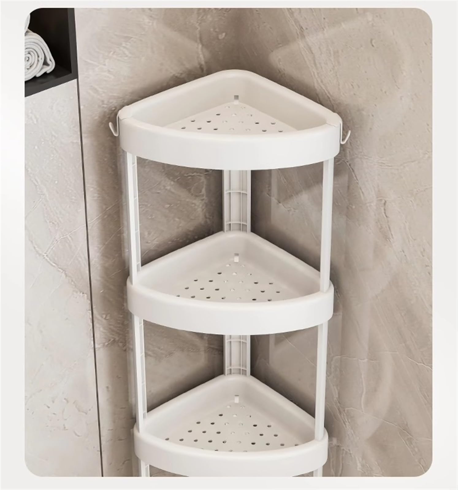 Étagère d'angle à 4 niveaux avec roulettes, étagères d'angle en plastique pour salon, salle de bain et cuisine, support d'angle avec présentoir