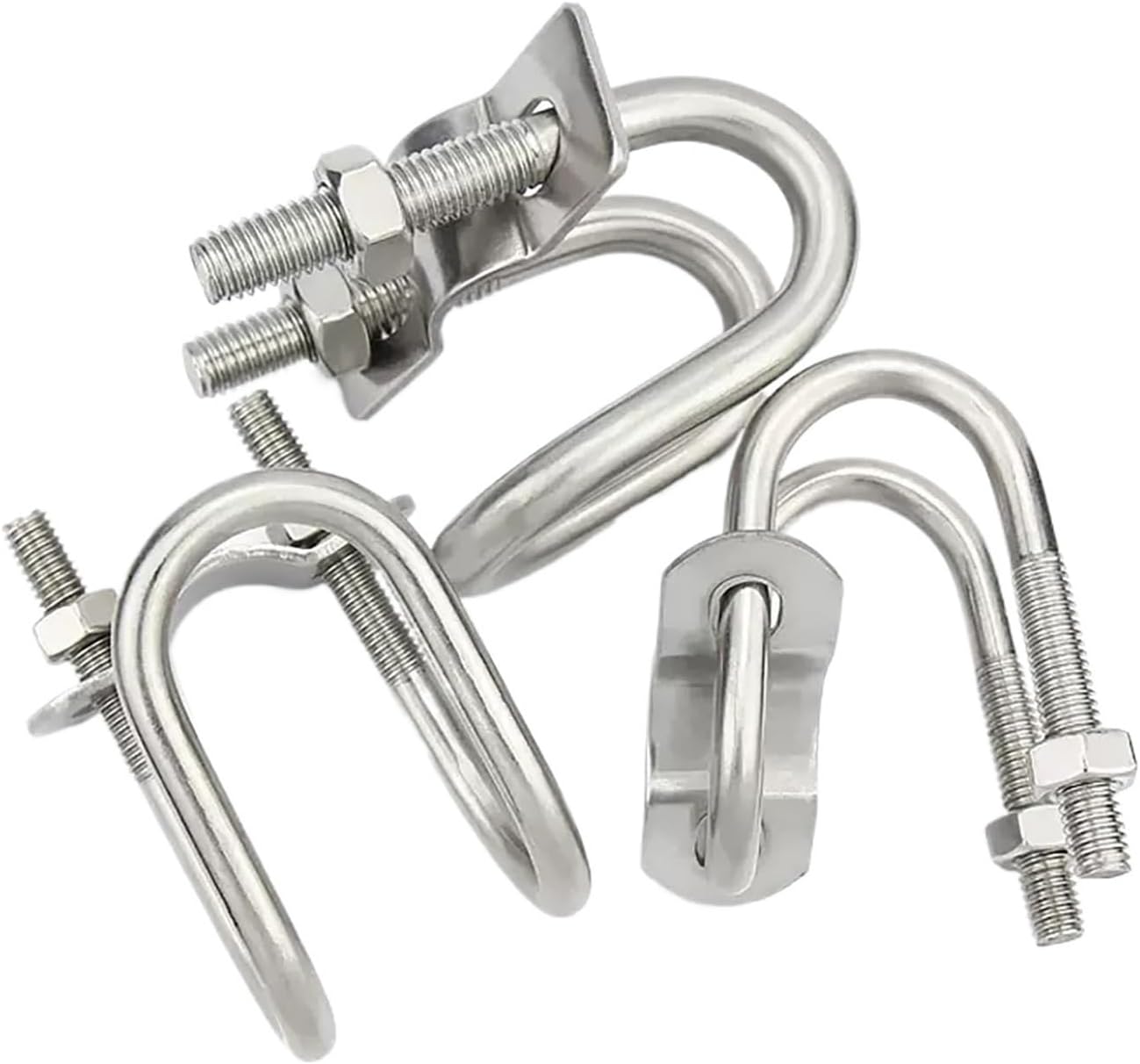 cross pipe clamps, 304 Stainless Steel Double U-Shaped Cross Pipe Clamp Multiple Sizes(M6x25x25)
