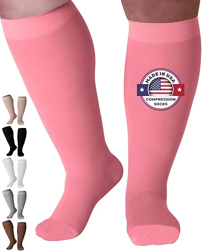 Miniatura 10 de Mojo Compression Socks - Manguera de soporte cerrada hasta la rodilla fabricada en Estados Unidos para venas varicosas, DVT, linfedema - 20-30mmHg,