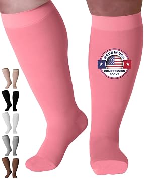 Mojo Compression Socks Women Knee High Stockings 20-30mmHg, Pink Small