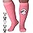 Mojo Compression Socks for Women and Men 20-30mmHg Knee High - Opaque Graduated Support Compression Stockings for Swelling, Lymphedema, Nursing - Pink, Large - AB201