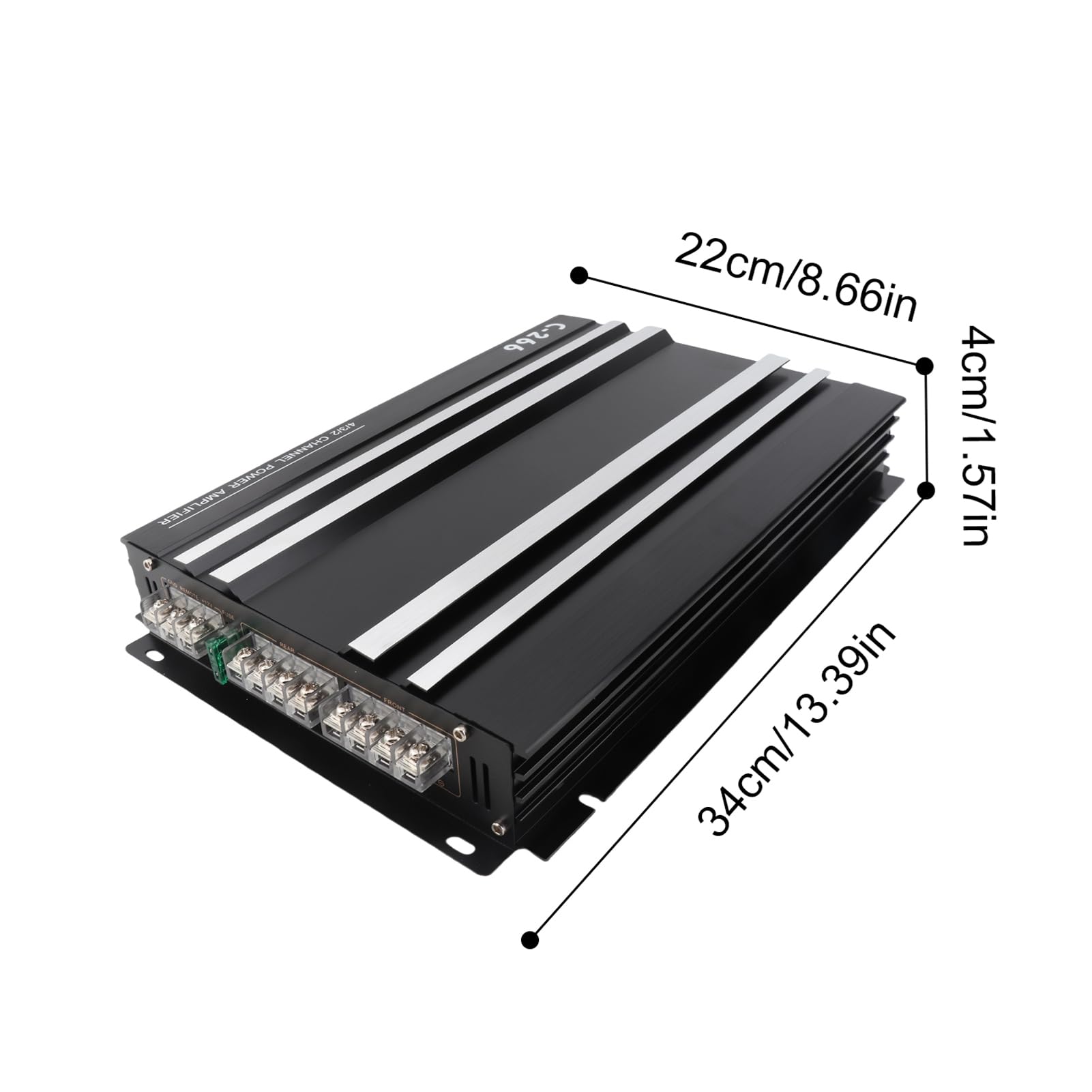Amplificatore per auto, a 12V 4 canali ad alte prestazioni in lega di alluminio, amplificatore finale stereo per auto