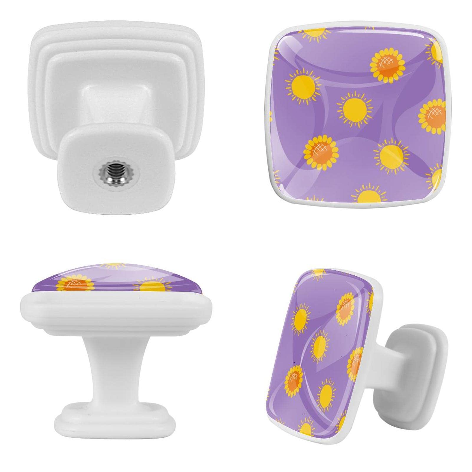 Boutons d'armoire fleur de soleil pour remplacer une poignée de commode cassée ou usée
