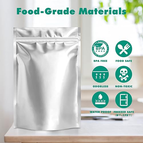 Bolsas Herméticas De Mylar De 6 X 6 Pulgadas Para Almacenamiento De Alimentos A Largo Plazo Pinta De Medio Cuarto De Galon Grosor Estandar