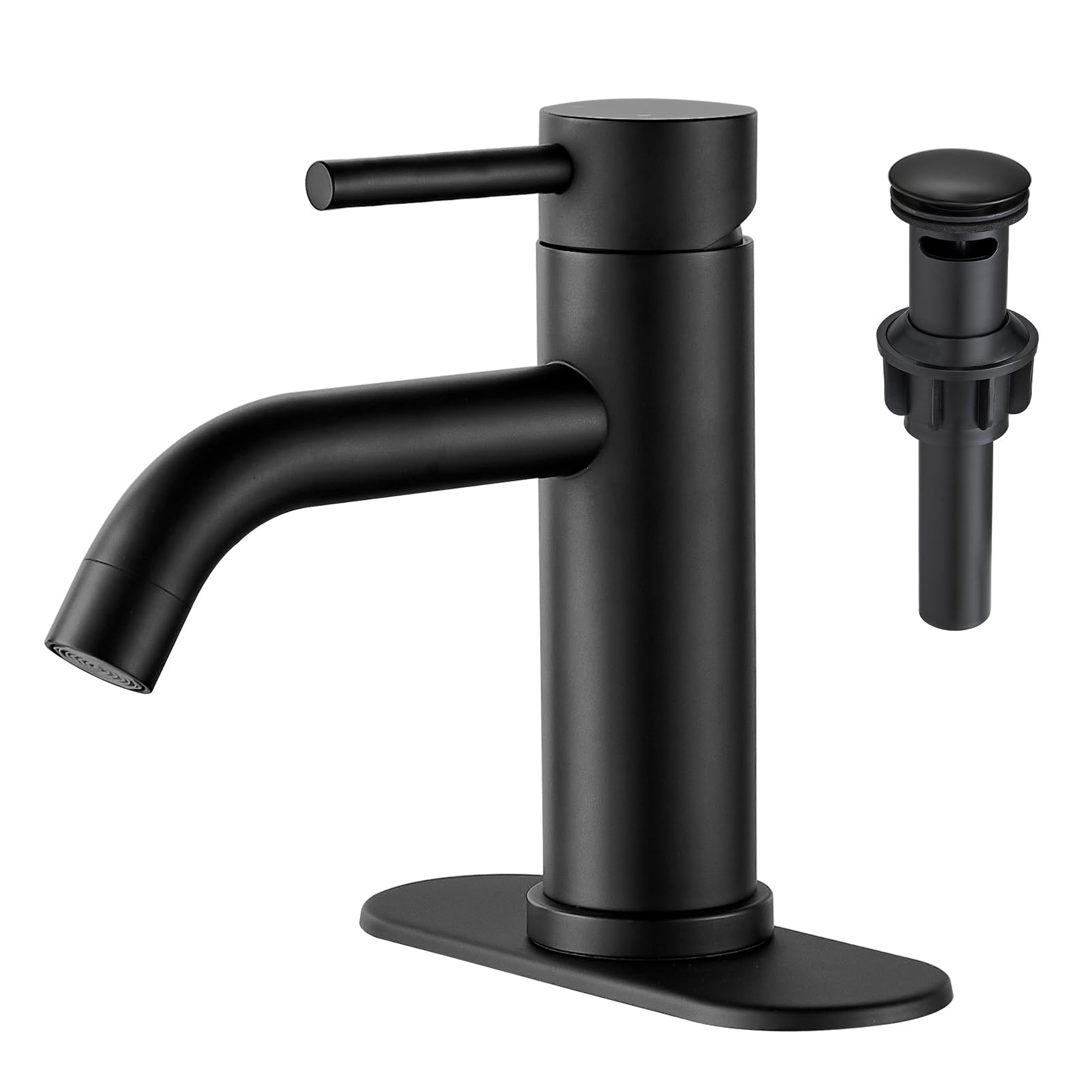 Photo 1 of GENBONS Matte Black Single Handle Bathroom Faucet