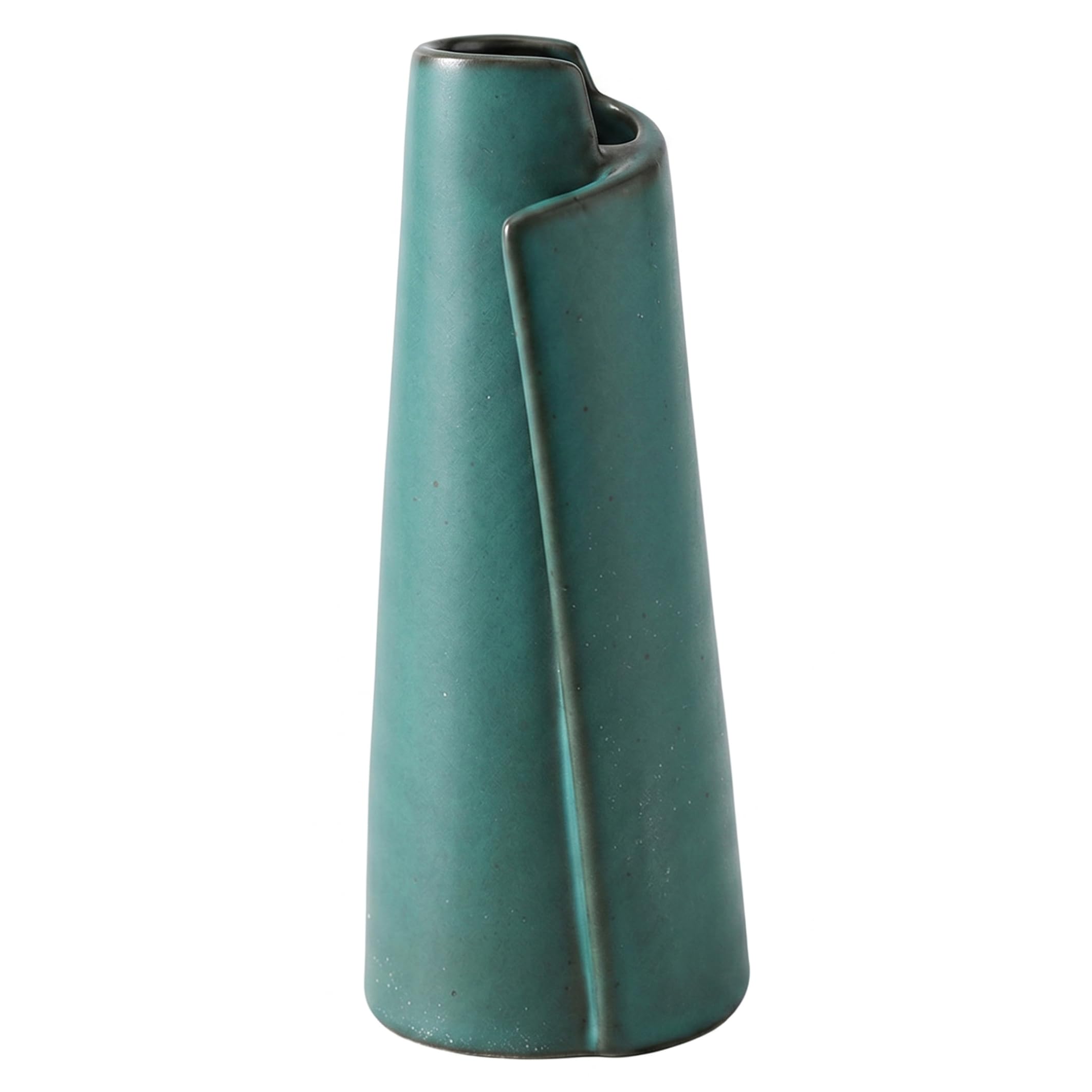 Sjfbebsy Green Vase, Ceramic Bud Vase Handmade Retro Aesthetic Vases for Floral Arrangements & Home Decor, 6 Inch - Aesthetic