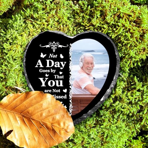 Skyeasure Pierres commémoratives humaines personnalisées, ardoise commémorative personnalisée, pierre de jardin pour la perte d'un être cher, pierre commémorative personnalisée, cadeau de condoléances