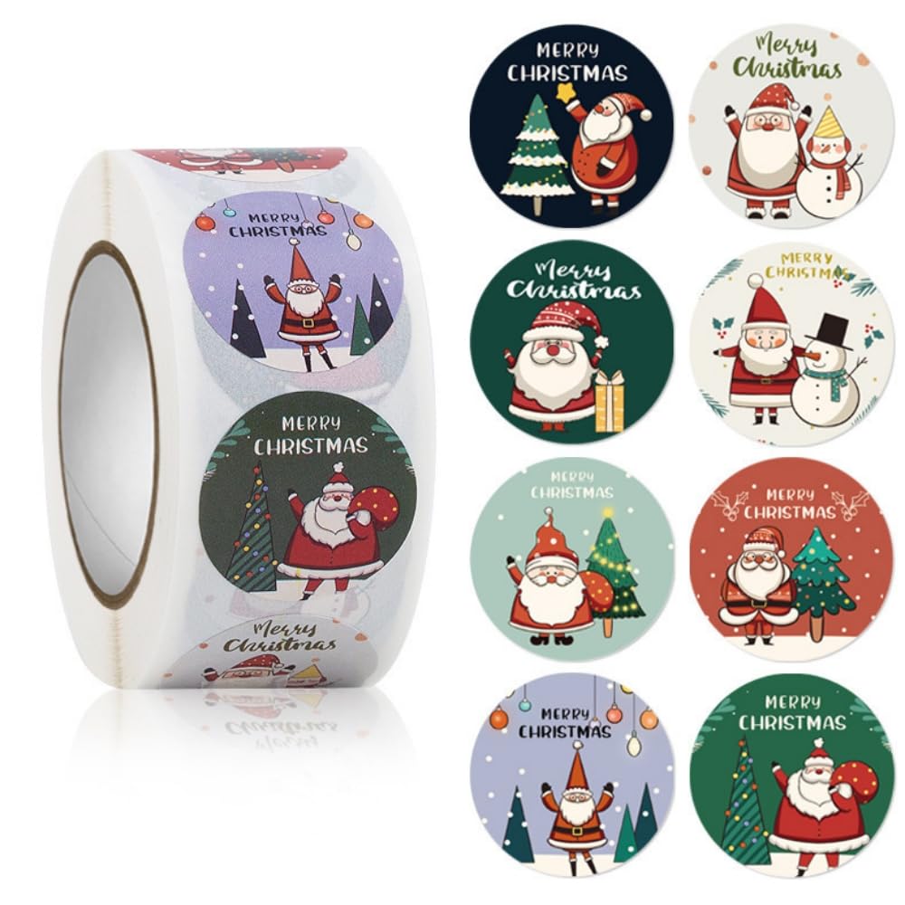 FEIFEI'S BOW 500pcs Christmas Stickers Party Bag Fillers Tags Gift Self-Adhesive Label Craft Scrapbooking Envelope Seal (Christmas 05)