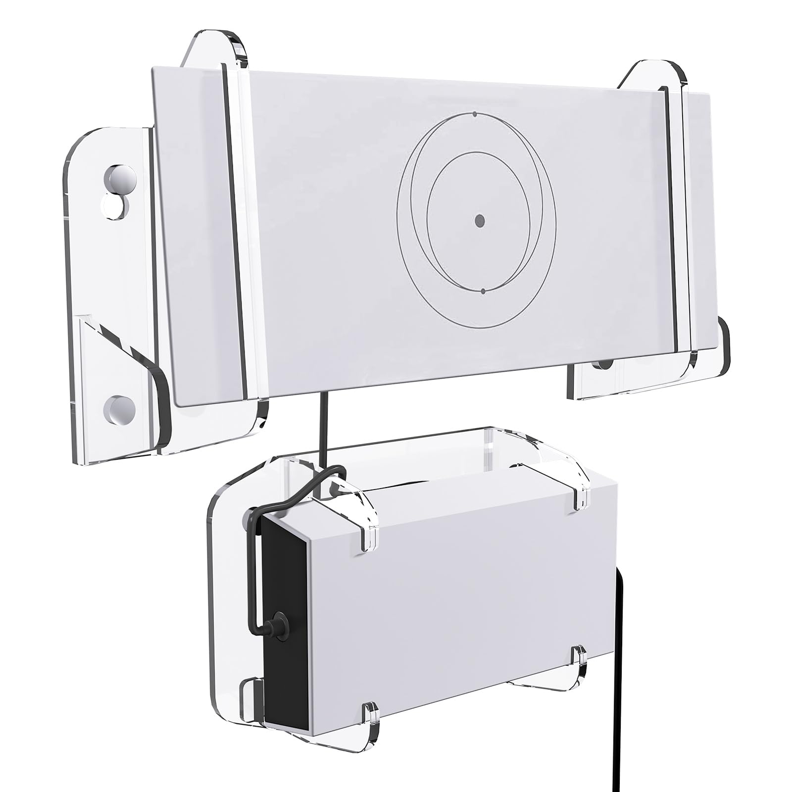 CaSZLUTION Starlink Gen3 Wall Mount Kit - Acrylic Mounting Bracket for Starlink Gen 3 Mesh Router & Power Supply (Clear)