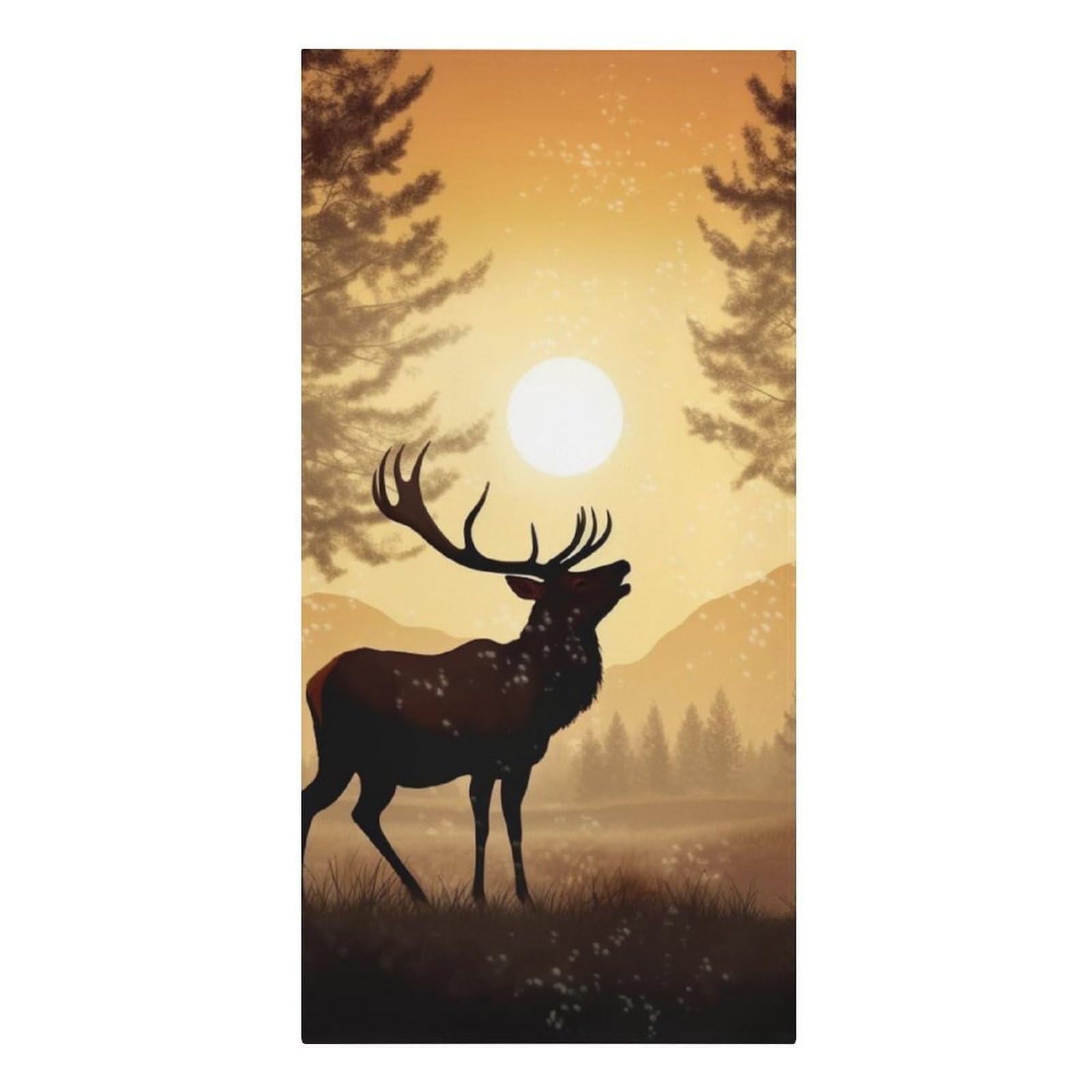 QMNLKH Elk Artwork Beach Towel for Women, Large Microfiber Pool Towel for Men, Absorbent Swim Towels for Home, Lightweight Bath Towels for Camping, Yoga, 30.3"x61.4"
