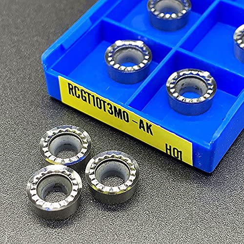 GatherTOOL RCGT1003 RCGT1204 RCGT10T3 MO AK H01 Inserciones de torneado de Aluminio Rpgt Hoja Redonda RCGT1003 Carburo CNC Aluminio de Corte de Torno (10pcs) (Insert Width(mm) : RCGT10T3MO AK H01)