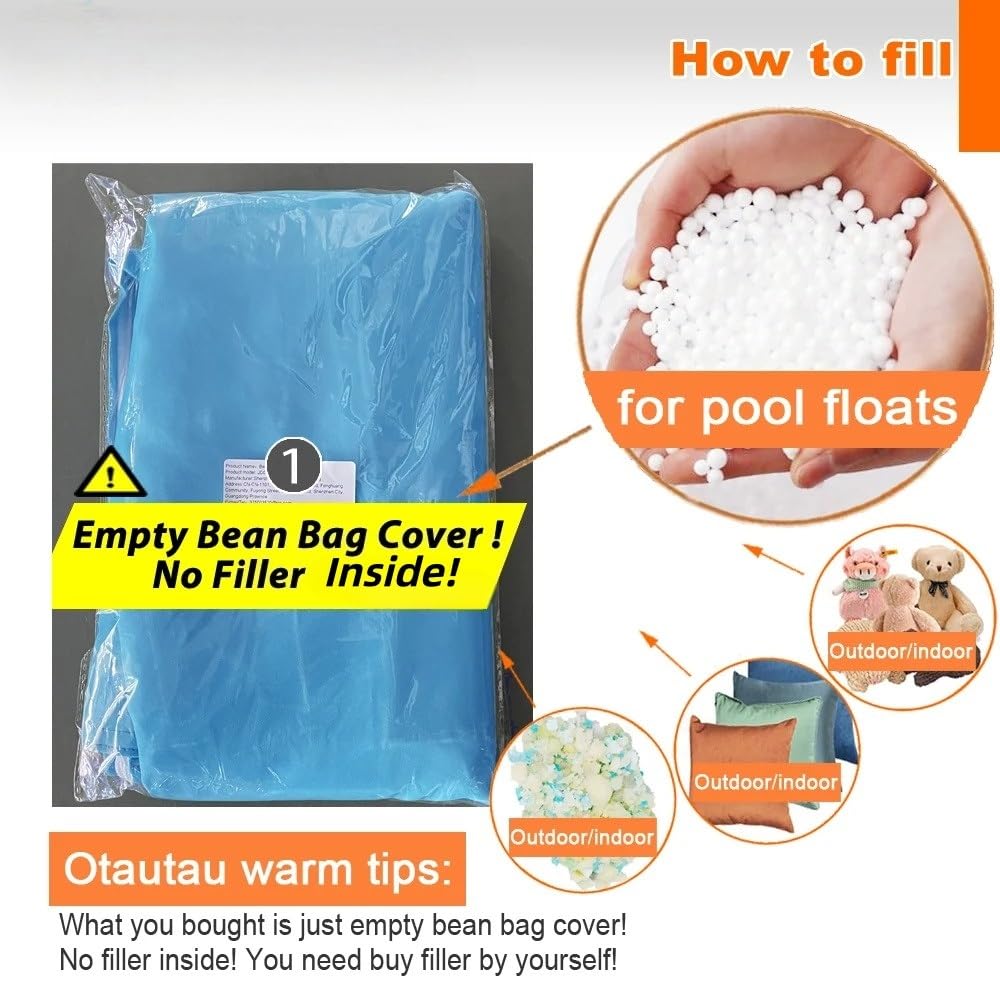 Puff Flotante Cuadrado For Piscina (sin Relleno) - Puff Impermeable For Exteriores For Adultos - Puff Reutilizable For Piscina, Jardín, Playa, Camping, Sofá Cama, Puff Lounge(Baoblue,140x180cm-cover)