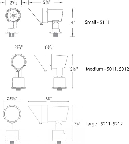 Miniatura 9 de WAC Iluminación de paisaje, luz LED de 12 V de tamaño mediano con ángulo de haz ajustable y control de brillo integral, 50-1300 lúmenes, 3000 K,