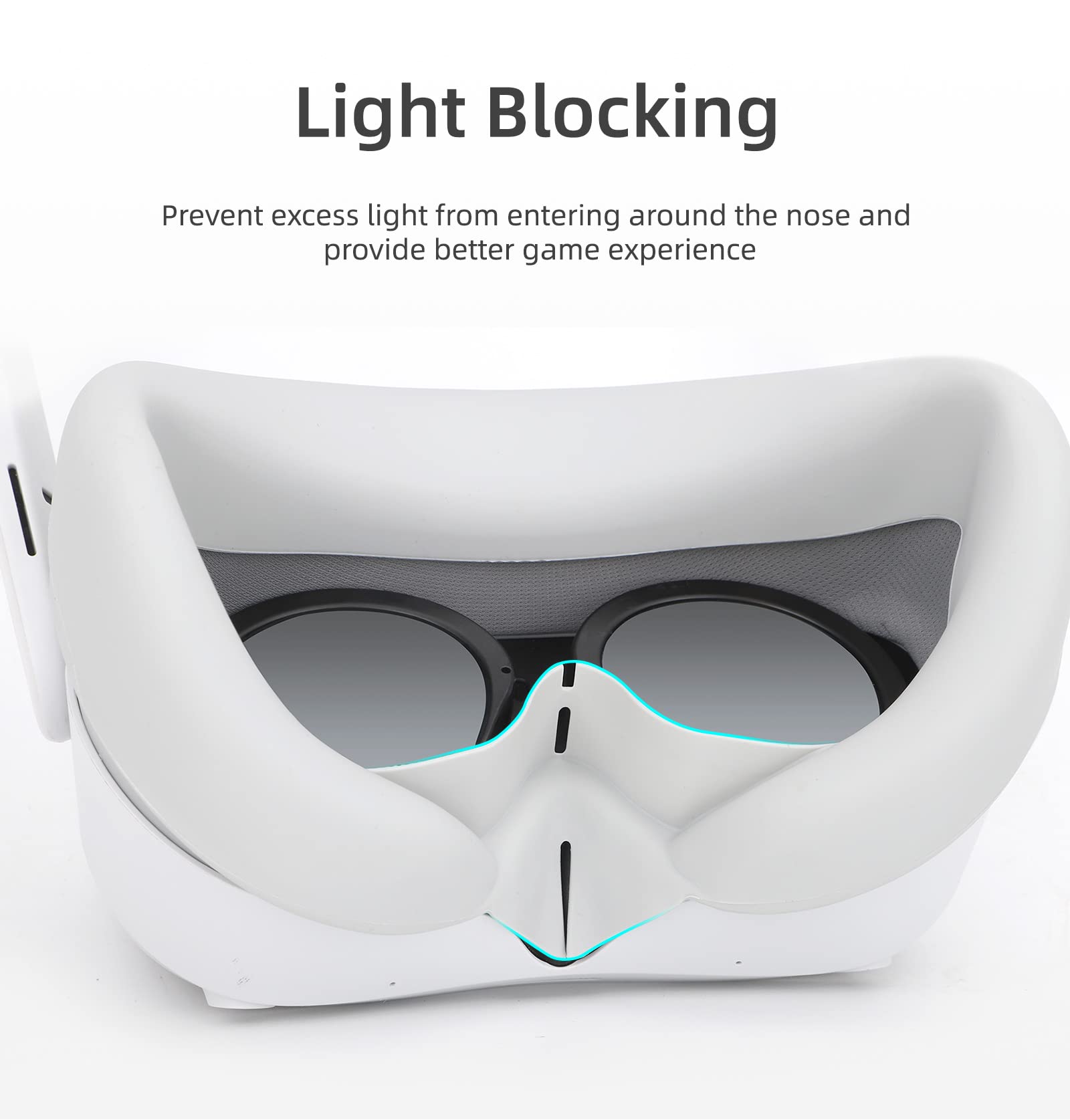 Cover Protector Facial para PICO 4 VR Casco de Realidad Virtual Accesorios Cojín de Silicona Resistente al Sudor Cubierta Luz Blanca