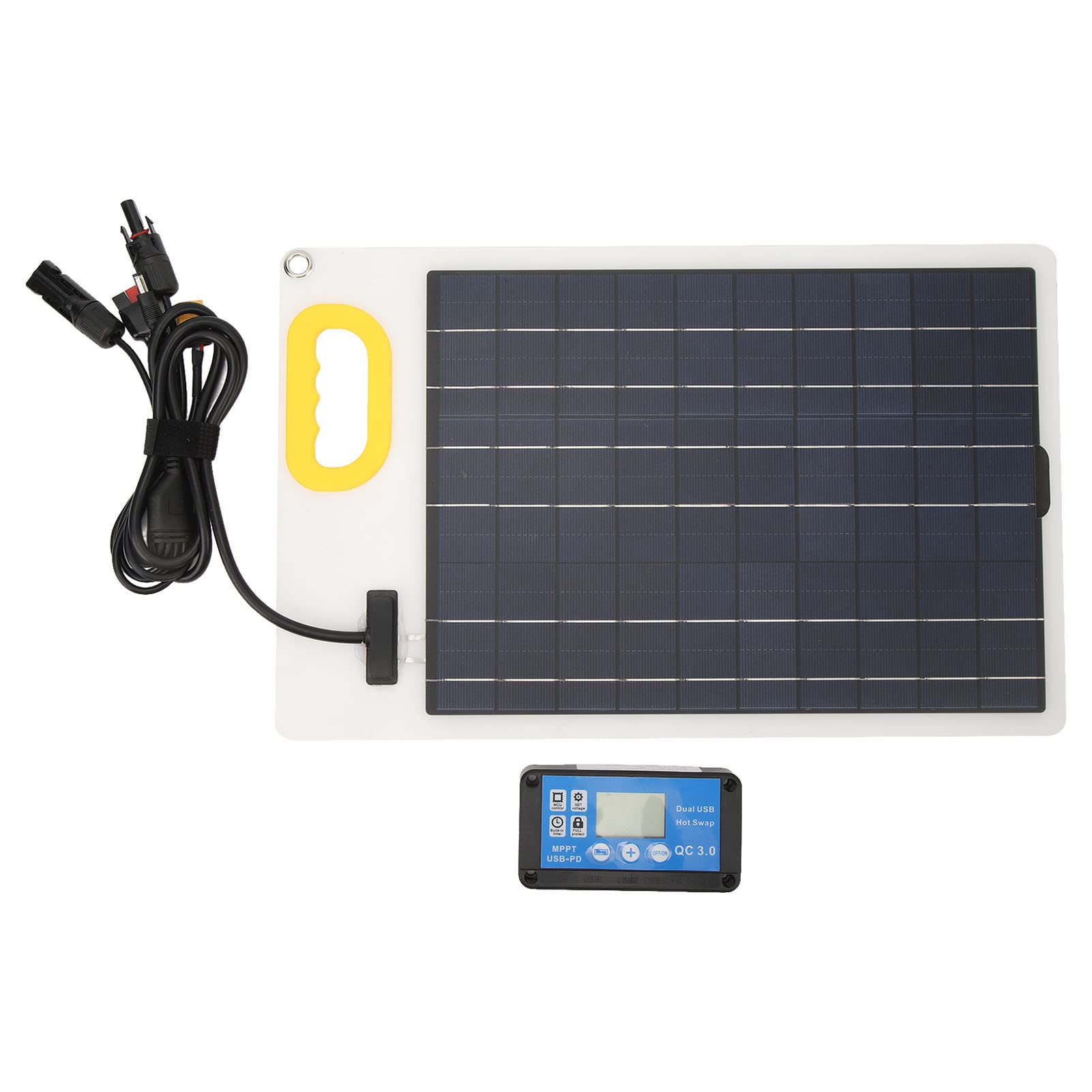 RV Solar Panel Kit, RV Battery Maintainer 100W Polysilicon Kit, für mit 30A MPPT Controller Dual USB Port Campers Controller, Port, Wasserdicht und Langlebig