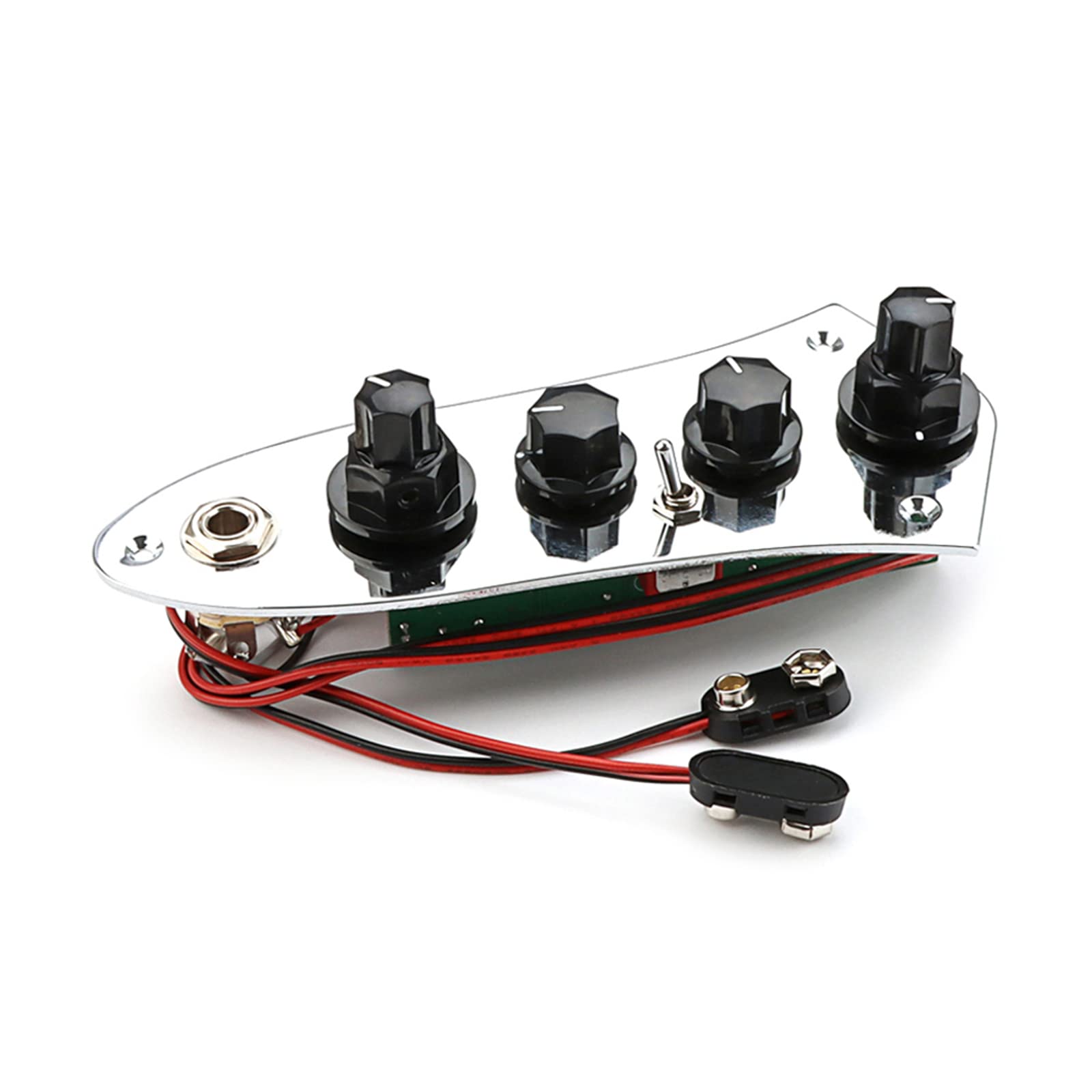 DIIOOMIEEU Full Loaded Guitar Control Plate 4 Way Prewired Loaded Control Plate with Wiring Harness for Jazzes Bass Parts