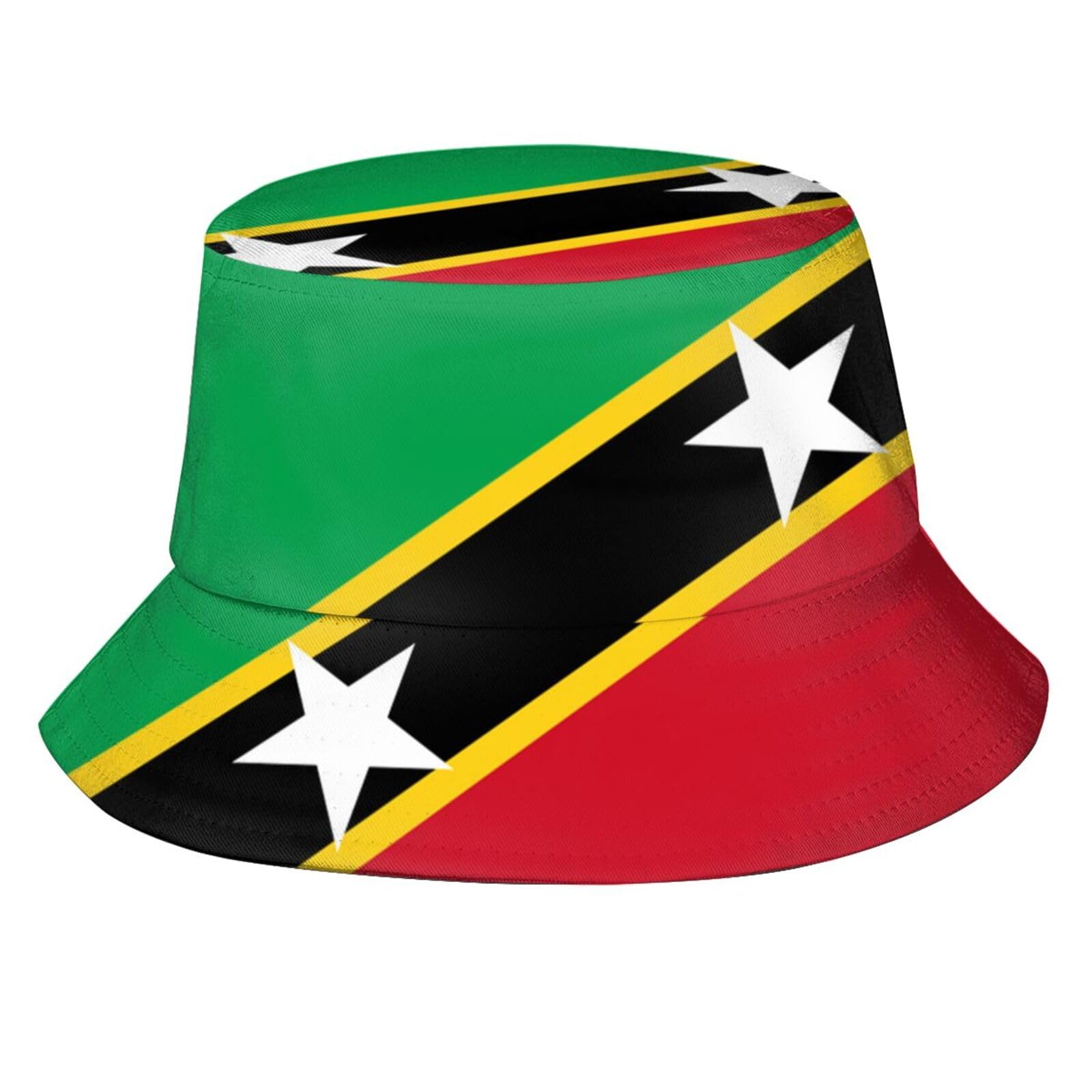 Cute Funny Flag Bucket Hats Fashion Patriotic Sun Cap Packable Outdoor Fisherman Hat for Women Men, Saint Kitts and Nevis Flag_c00001, One size