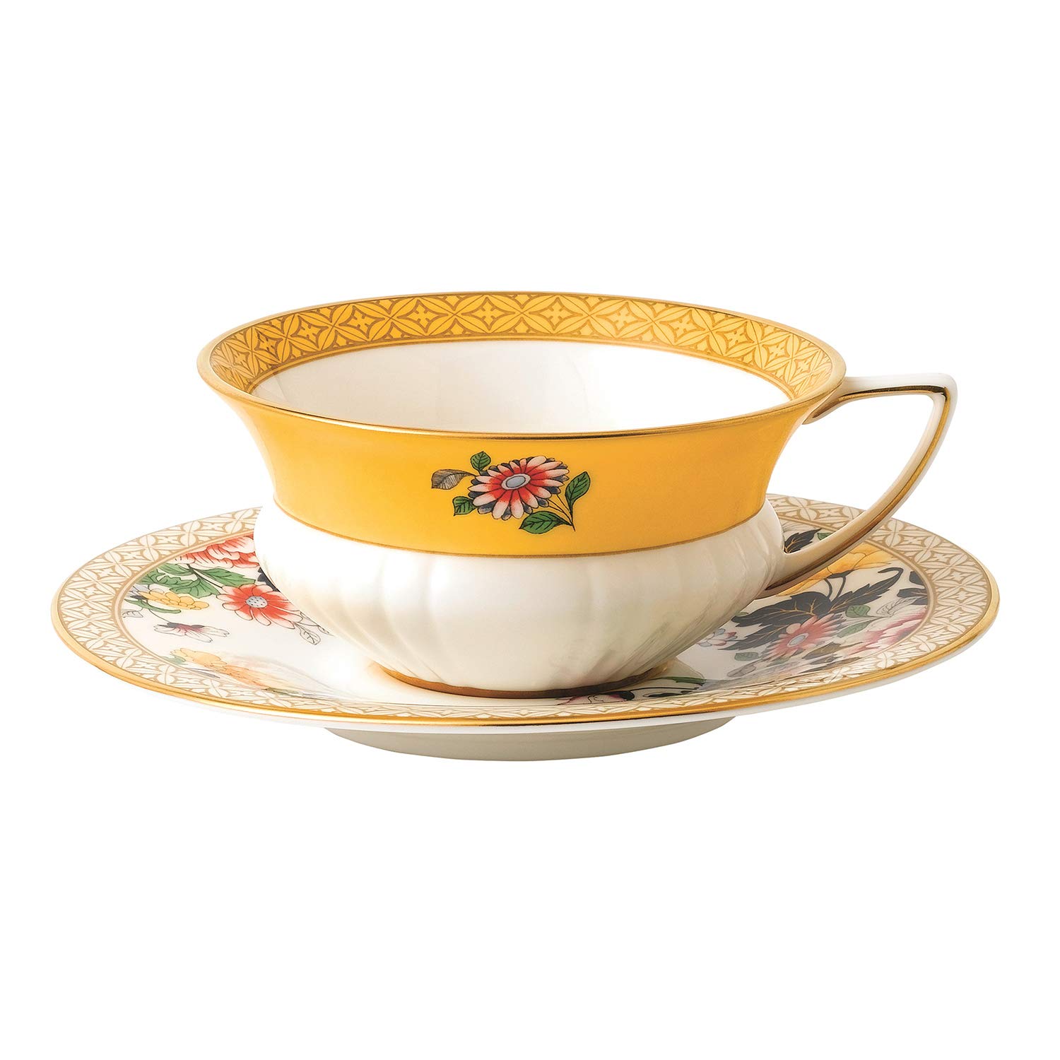 Wedgwood 40024020 Wonderlust Teacup & Saucer Set Primrose, Bone China