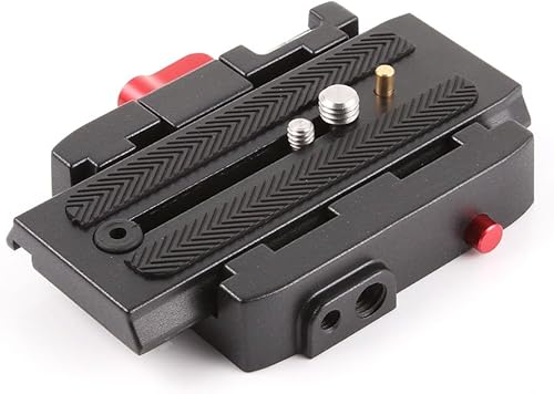 P200 Adaptador de abrazadera QR de liberación rápida compatible con Manfrotto 500AH 701HDV 577 503 y se puede utilizar con trípode estabilizador de