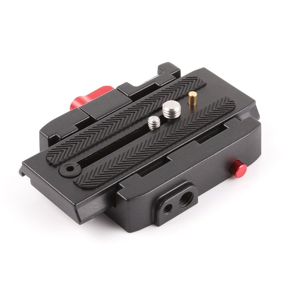 P200 Quick Release QR Clamp Adapter Base Plate Compatible for Manfrotto 500AH 701HDV 577 503 & can be Used with Tripod Rail Stabilizer Camera Photography