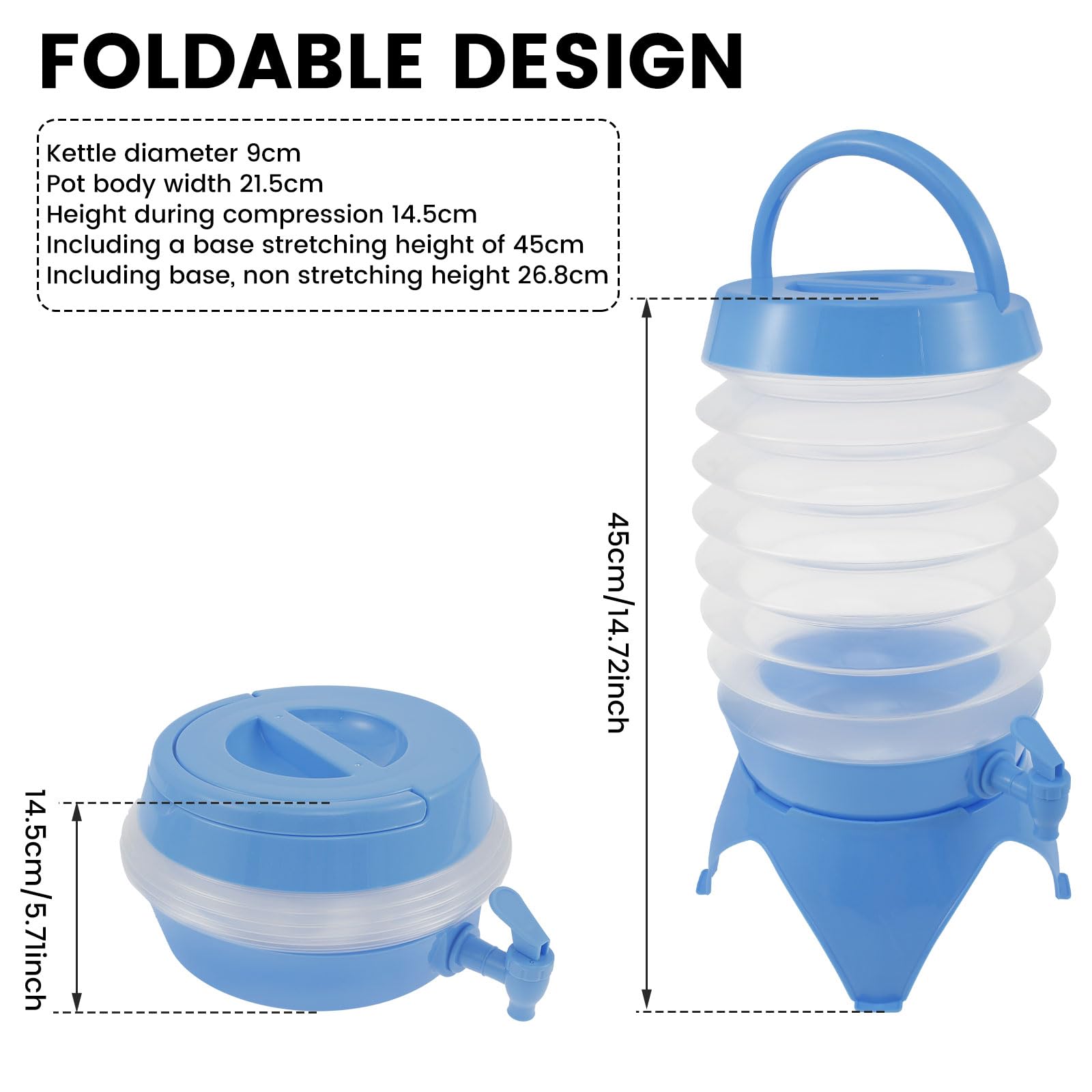 Plastic Water Dispenser with Spigot 9.5L Plastic Beverage Dispenser Foldable Portable Summer Beverage with Handle for Juice Water Tea Beer