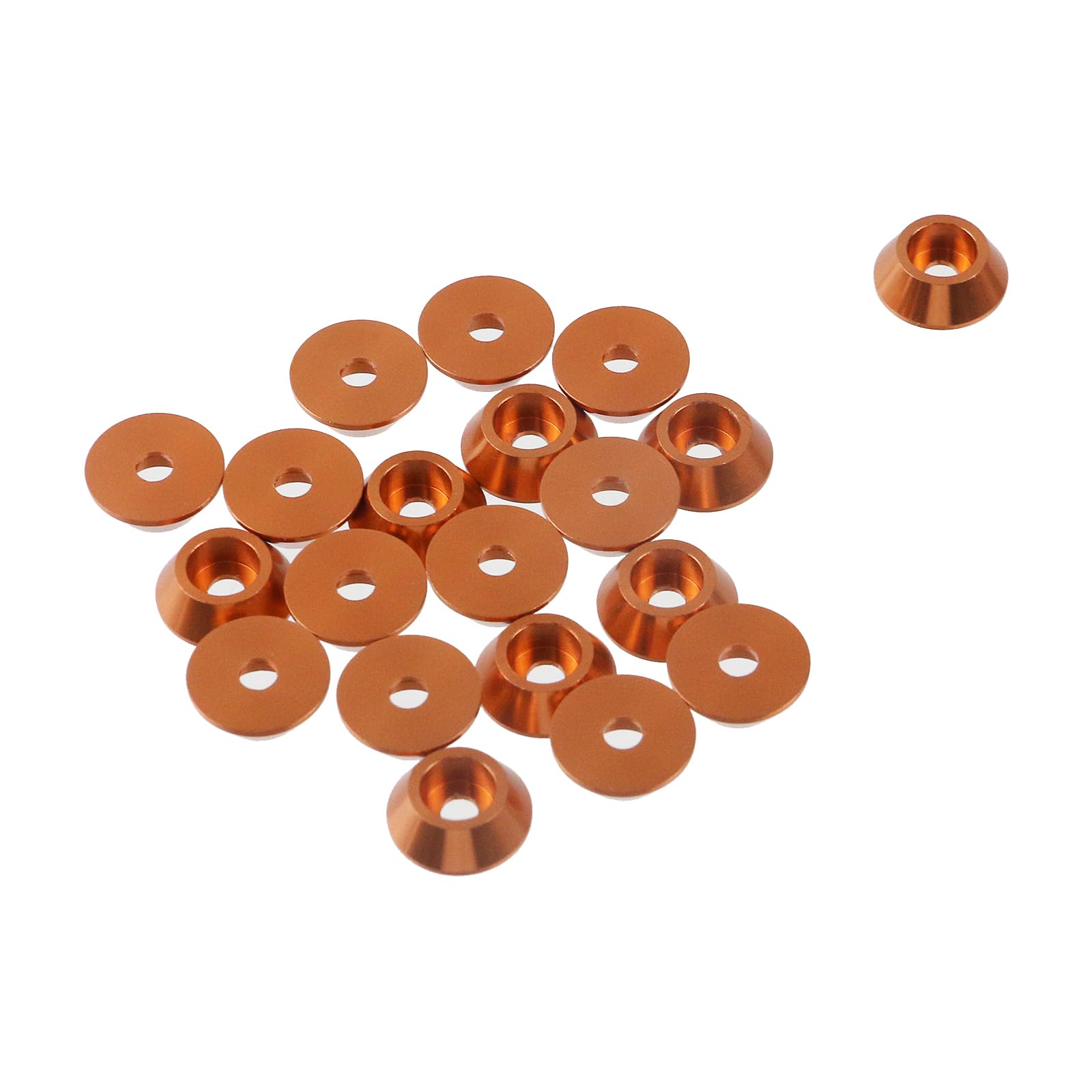 Xiaoyztan M3 Cone Cup Washer, Aluminum Alloy Countersunk Head Nut Gasket for Screw, Conical Shim for RC, FPV, PC, Drone, Mechanical Parts, 20 Pcs
